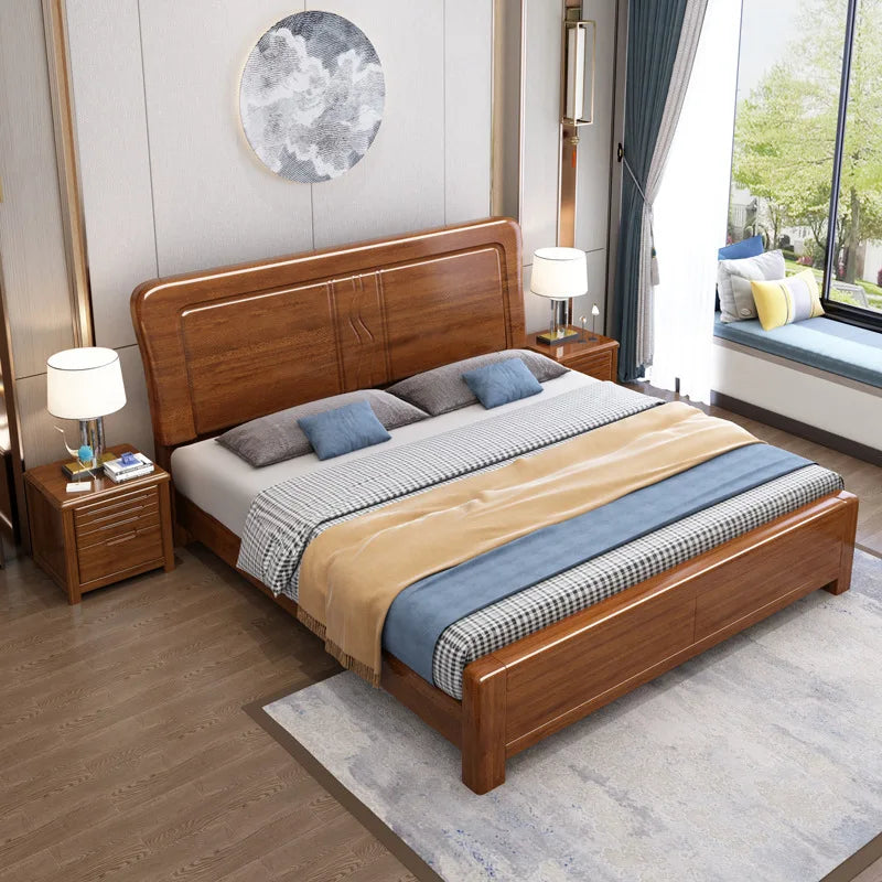 Compact Wooden Storage Bed